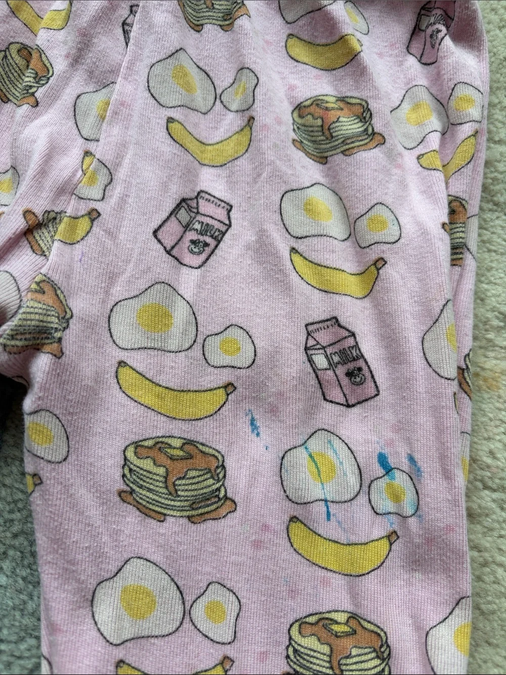 Baby Steps Pink Breakfast Print & Hot Pink Tie-Dye Kids Pajama sets